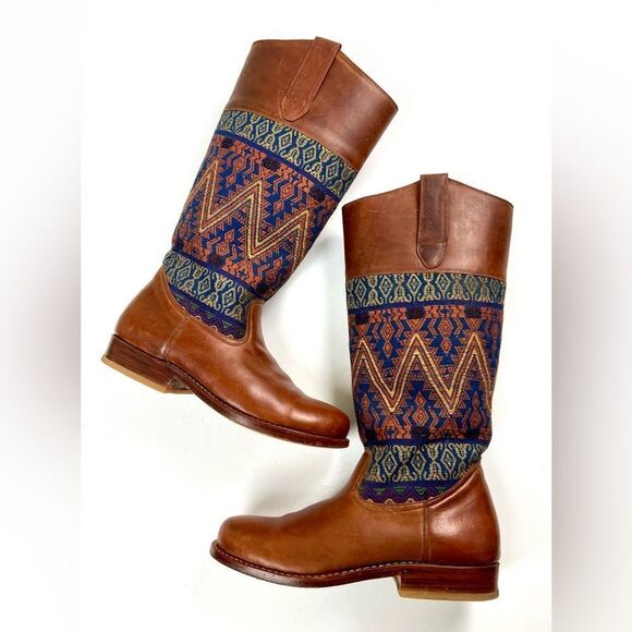 Teysha Leather Riding Boots/Aztec Textile - Picture 8 of 15